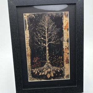 🖤 Gothic Tree of Life Art Print – 5x7 Framed 🌳✨